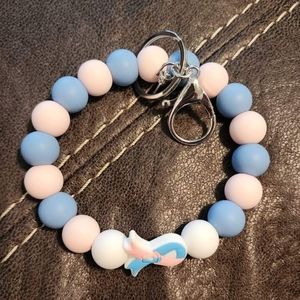 Silicone bead Keychain for Infant Loss Awareness